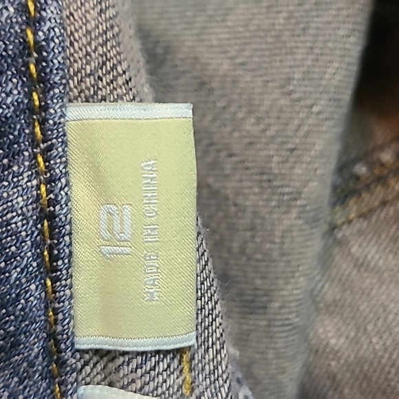 Michael Kors Skirt Women's 12 Stretch A-Line Pocket Button Zip Knee Length Denim - Picture 9 of 13